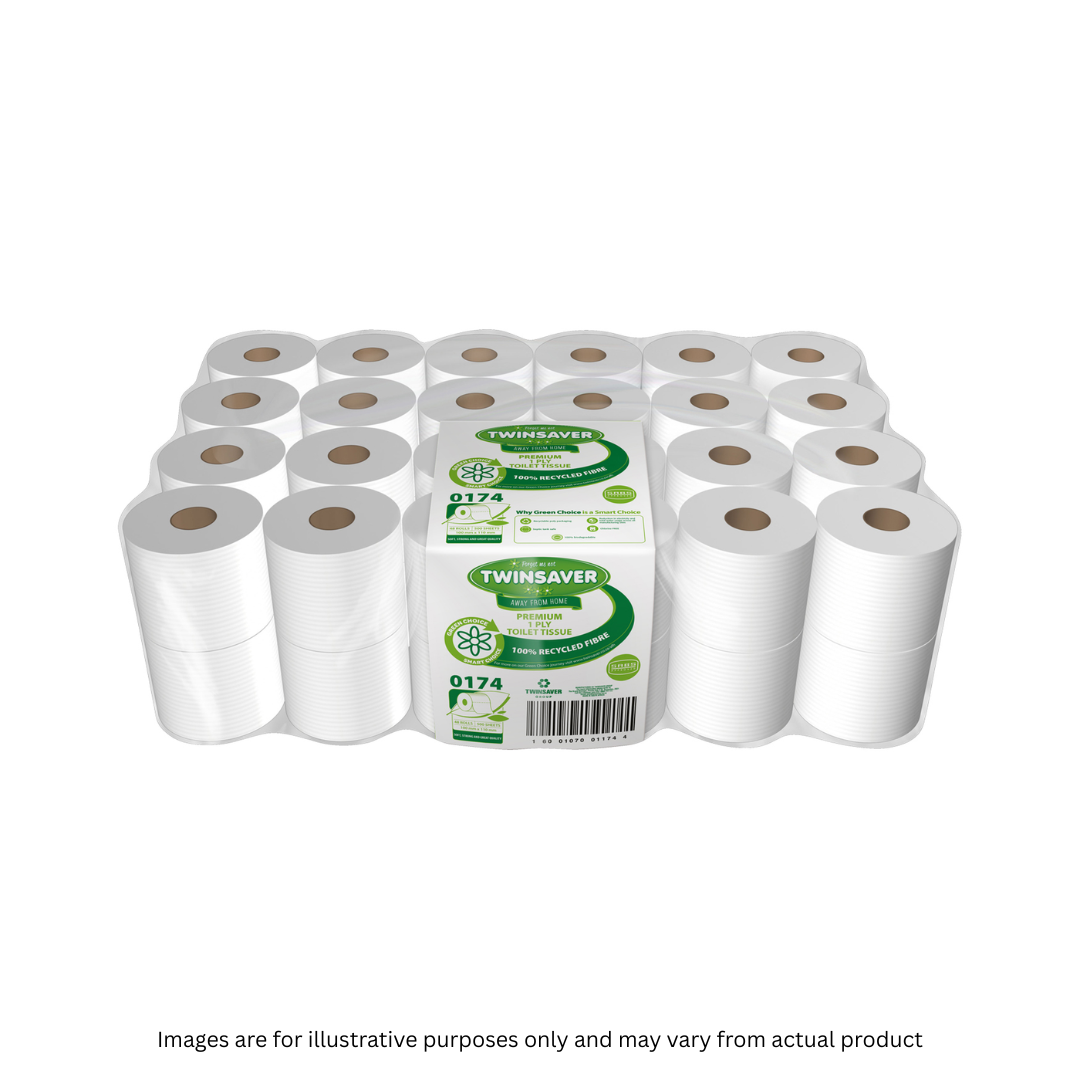 TWINSAVER | 1 PLY PREMIUM TOILET PAPER X 48 ROLLS | ITEM CODE: 174