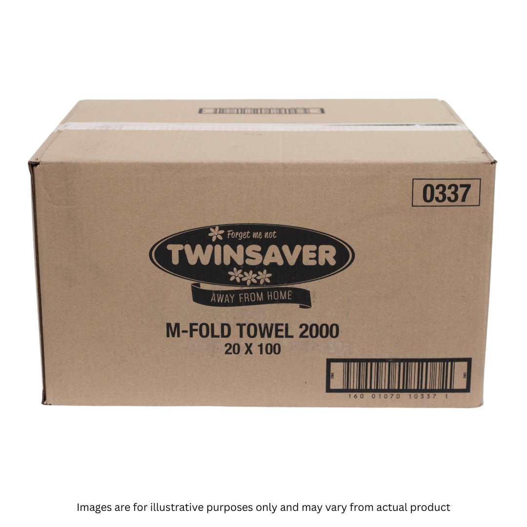 TWINSAVER | 2 PLY INTERFOLD M-FOLD LAMINATE HAND TOWEL | ITEM CODE: 337 - Image 2