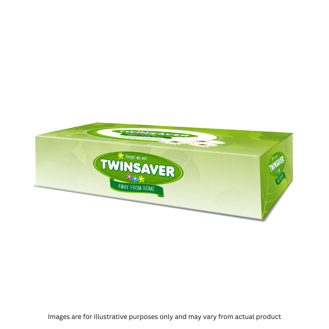 TWINSAVER | 2 PLY FACIAL TISSUE WHITE | 1 BOX | 90 SHEETS | ITEM CODE: 2030/1