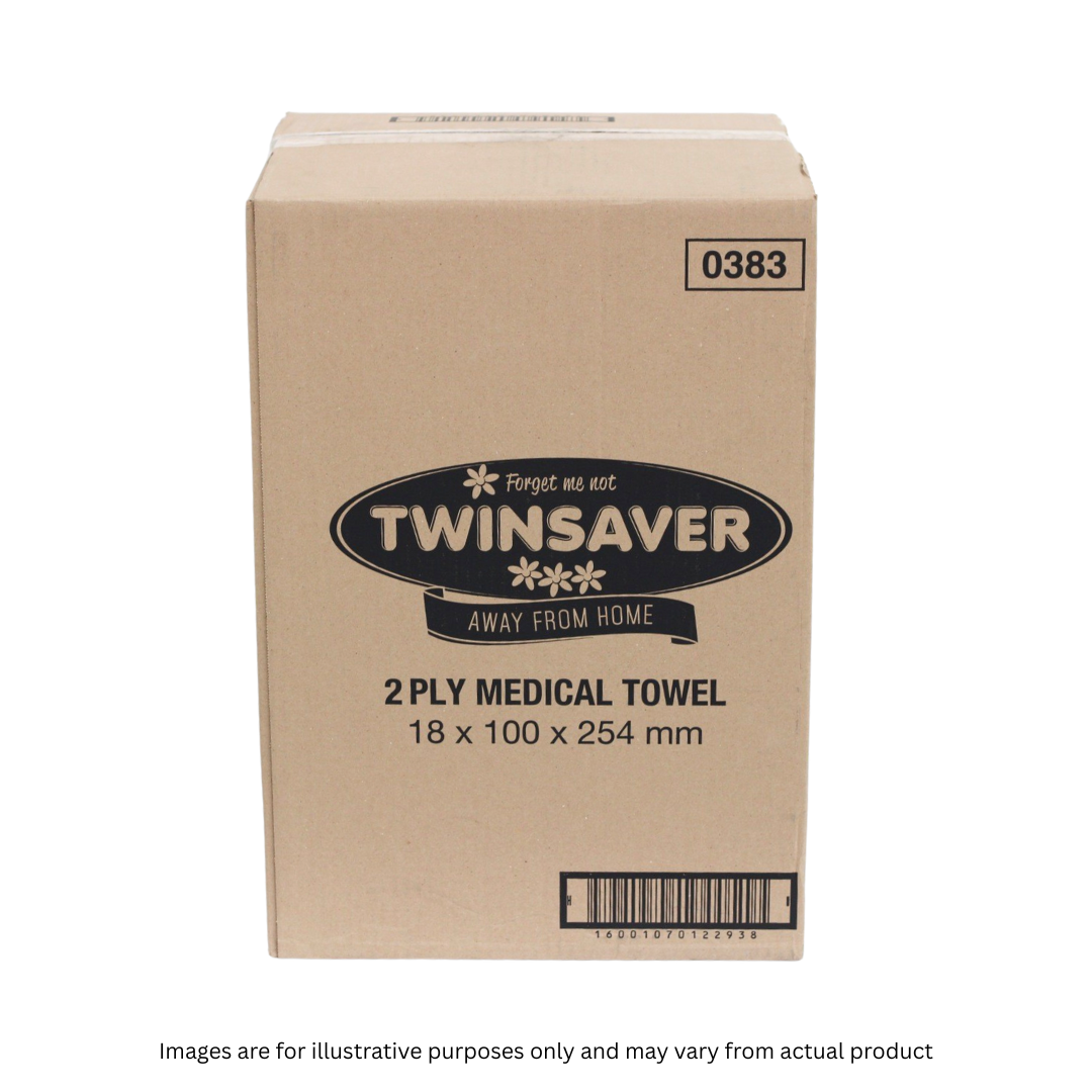 TWINSAVER | 2 PLY MEDIUM MEDICAL TOWEL X 18 ROLLS | ITEM CODE: 383
