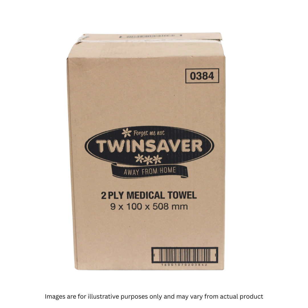 TWINSAVER | 2 PLY LARGE MEDICAL TOWEL X 9 ROLLS | ITEM CODE: 384