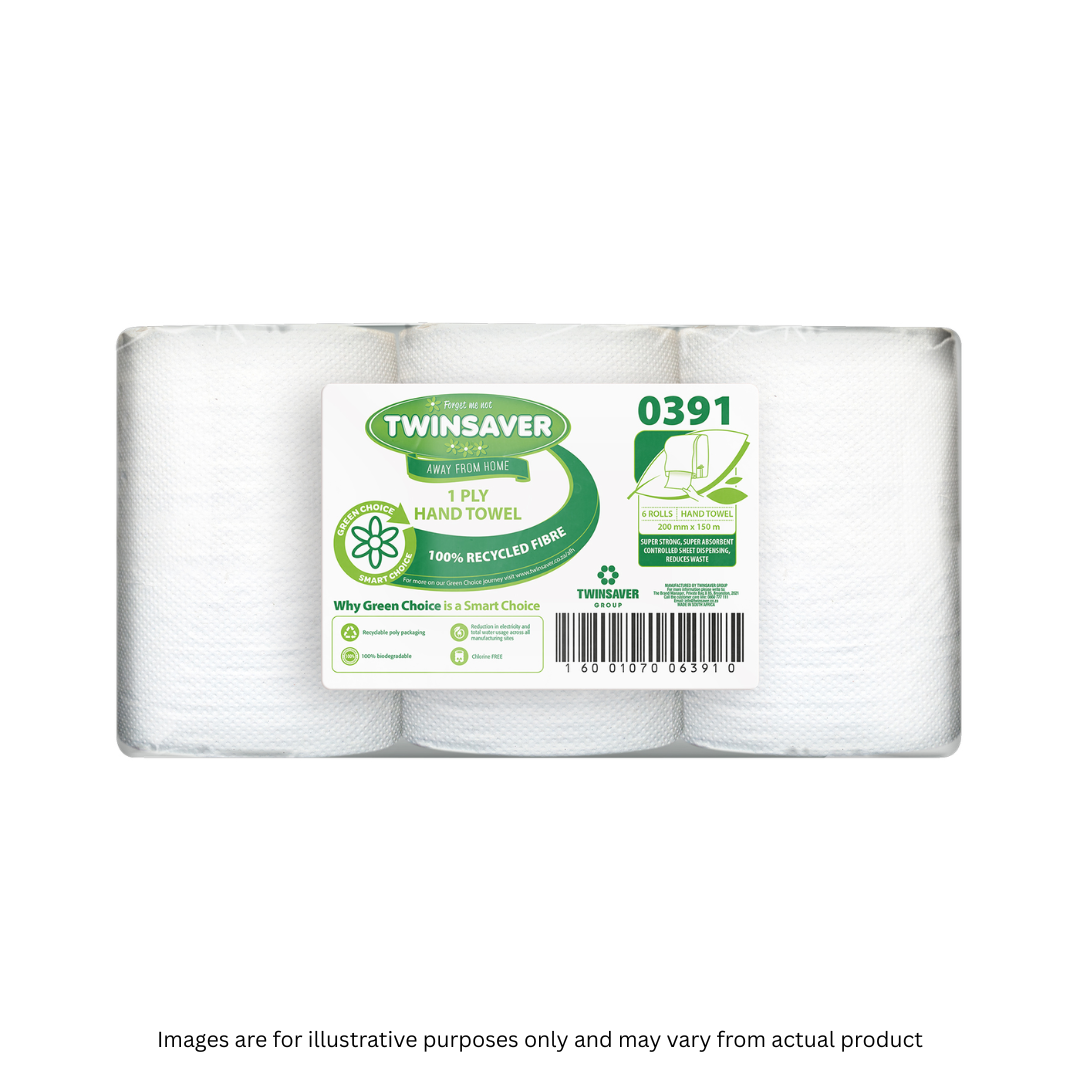 TWINSAVER | 1 PLY REFLEX HAND TOWEL X 6 ROLLS | ITEM CODE: 391
