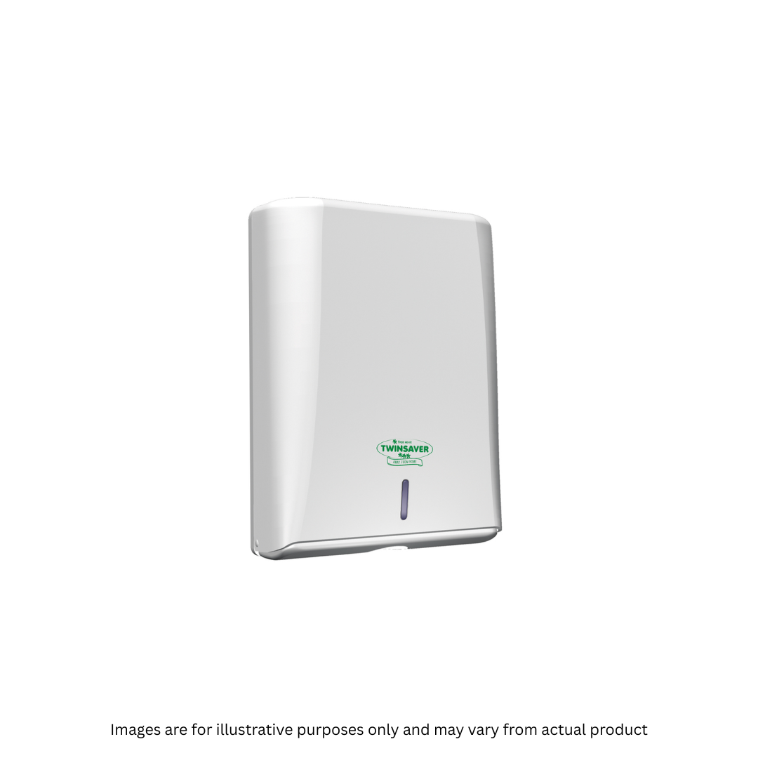 TWINSAVER | FOLDED HAND TOWEL DISPENSER WHITE | ITEM CODE: 914
