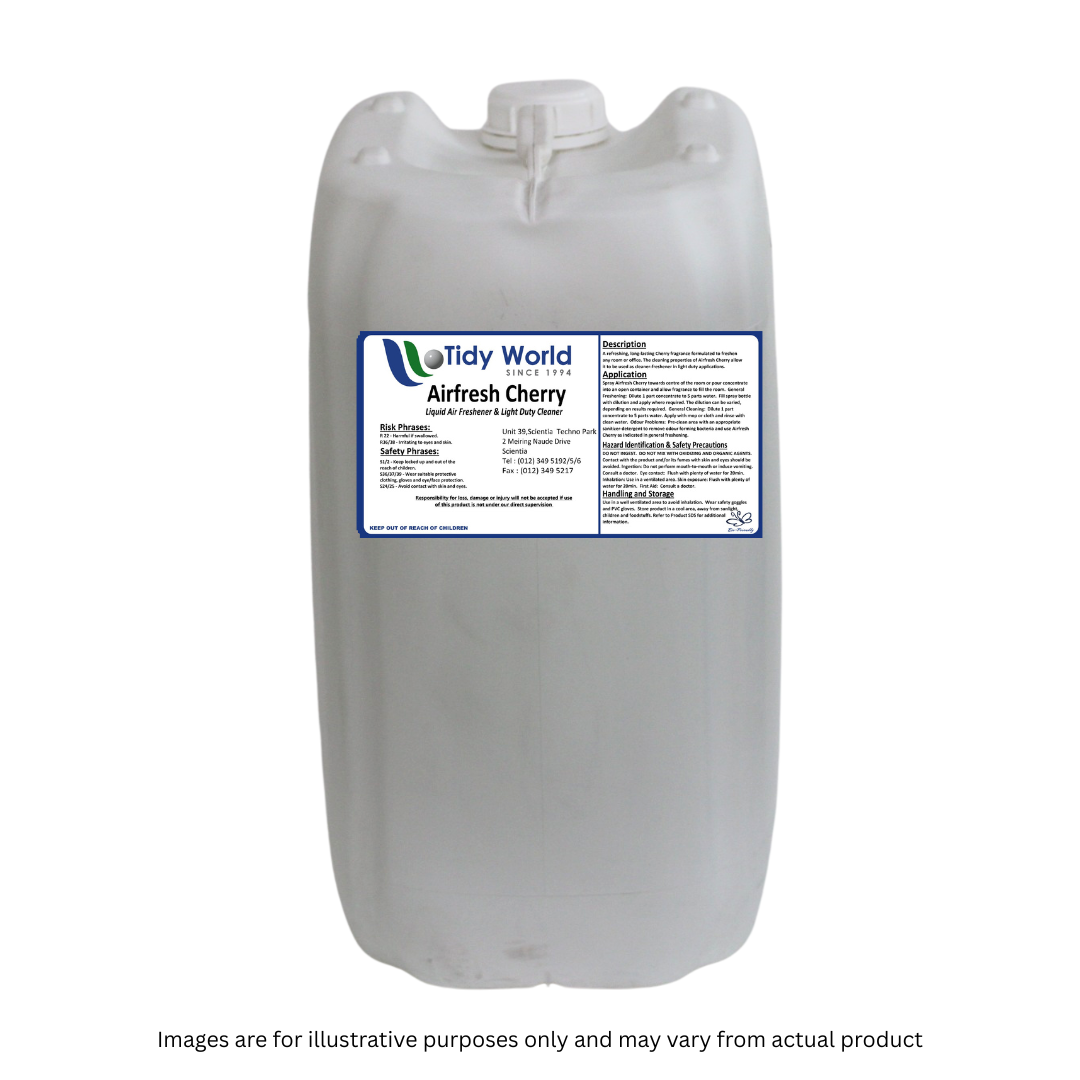 TIDY AIR CHERRY | LIQUID AIR FRESHNER & LIGHT DUTY CLEANER-25L