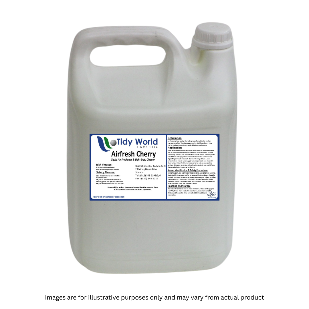 TIDY AIR CHERRY | LIQUID AIR FRESHNER & LIGHT DUTY CLEANER-5L