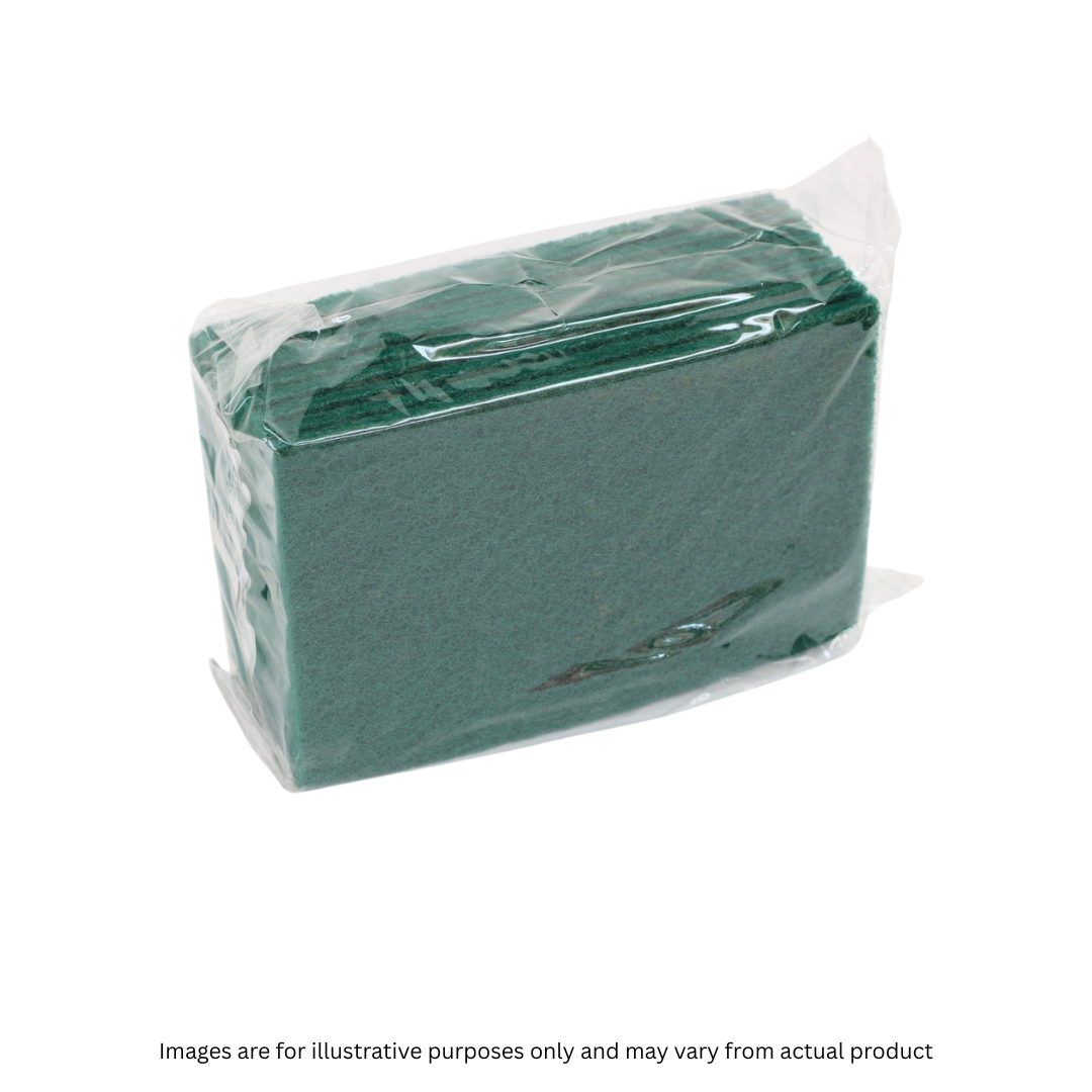 GENERAL PURPOSE GREEN SCOURERS  X 10 | 140MM X 230MM