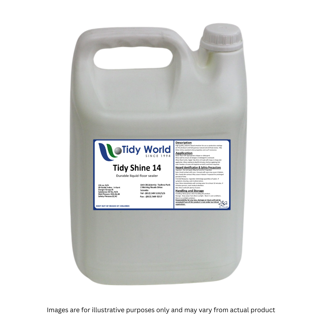 TIDY SHINE 14 | DURABLE LIQUID FLOOR POLISH-5L