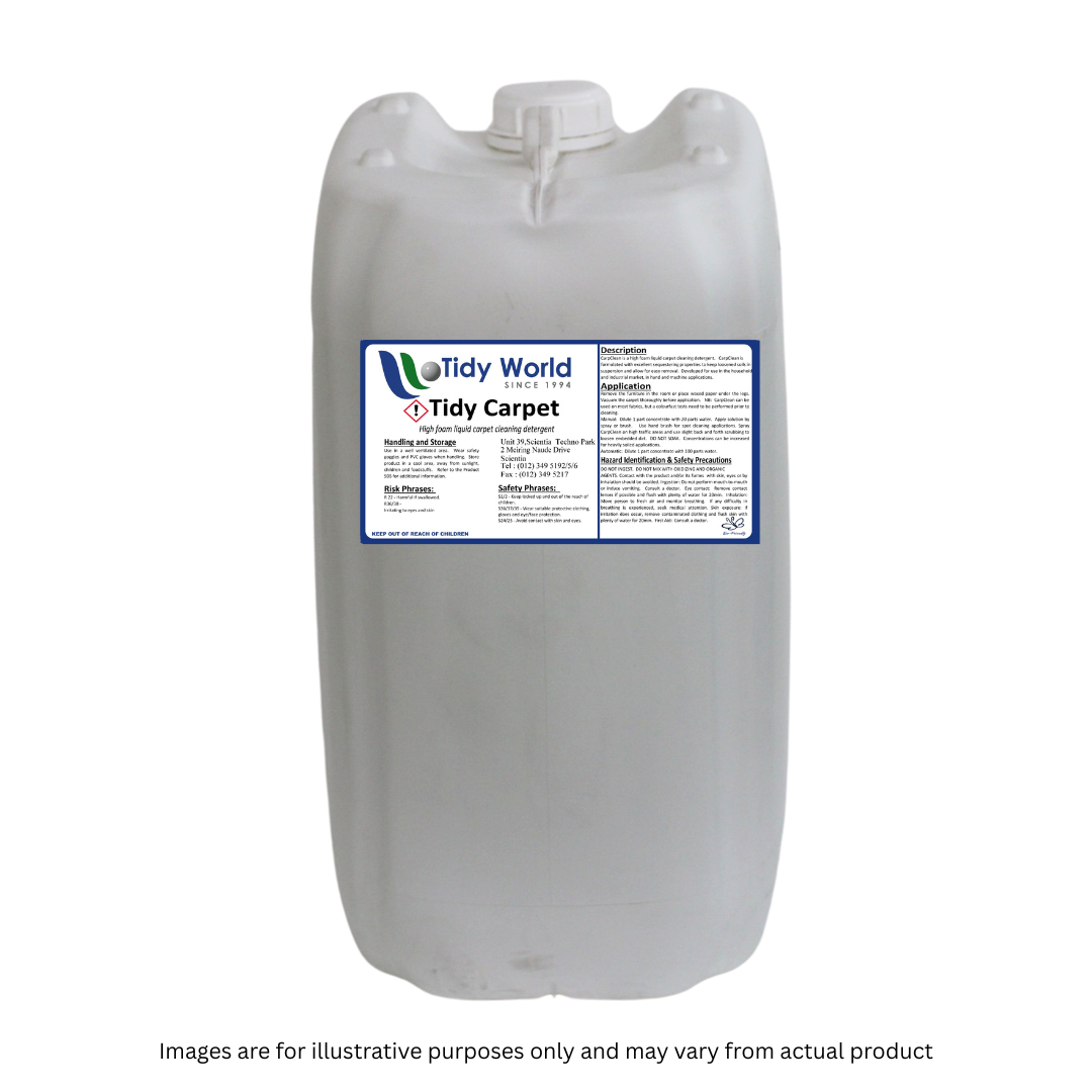 TIDY CARPET S | HIGH FOAM CARPET CLEANING DETERGENT-25L